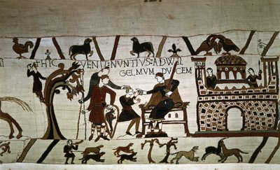 Posłaniec do księcia Guillaume (1027 - 1087) - gobelin z Bayeux, znany jako Haft królowej Matyldy autorstwa Unknown artist