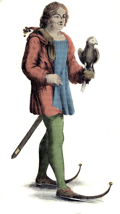 Mężczyzna w średnim wieku w butach do źrebaka. autorstwa Unknown artist