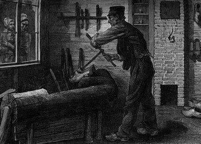 Sabotaż przy pracy w swoim warsztacie w Belgii, Grawerowanie w czasopiśmie „” la jeunesse”” autorstwa Unknown artist