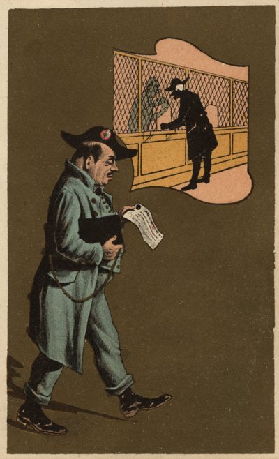 Inspektor podatkowy, chromolitografia anonimowa, k. XIX w. autorstwa Unknown artist