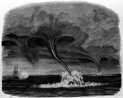 Tornado wody. Grawerowanie z XIX wieku. autorstwa Unknown artist