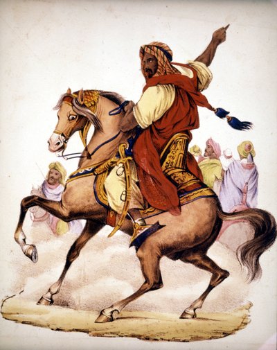 Abd El-Kader (1807 - 1883), arabski emir Algierii. Litografia XIX wieku. autorstwa Unknown artist