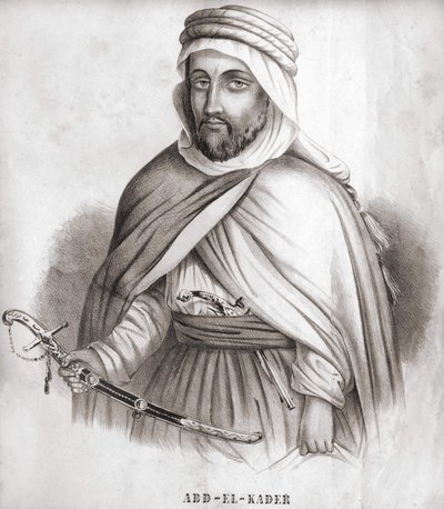Abd al-Qadir (Abd al-Qadir) (1807-1883), arabski Umair dawki. autorstwa Unknown artist