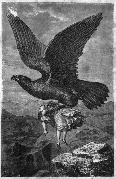 Uprowadzenie dziecka przez królewskiego orła. autorstwa Unknown artist