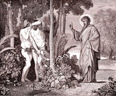 Adam i Ewa, Fac-simile z książki Louisa Veuillota „Jezus Chrystus” wydrukowany w Paryżu autorstwa Unknown artist