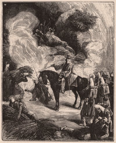 Oddziały afrykańskie duszące Algierczyków w jaskini podczas podboju terytorium Regencji Algier w latach 1844-45 autorstwa Unknown