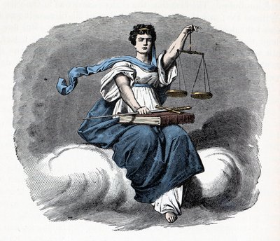 Alegoria Sprawiedliwości - 1882 - Drzeworyt - autorstwa Unknown artist