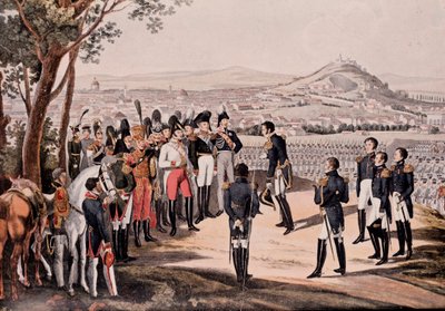 Alianci pruscy pod Schwartzenbergiem pokonali Francuzów pod Marmontem/Mortierem (grawerowanie) autorstwa Unknown artist