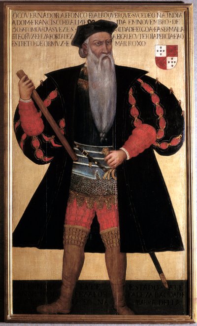 Alphonse (Alfonso lub Afonso) de albuquerque (1453-1515) wielki portret portugalskiego nawigatora i odkrywcy. Malarstwo z XVI wieku. Lizbona, Musee National D