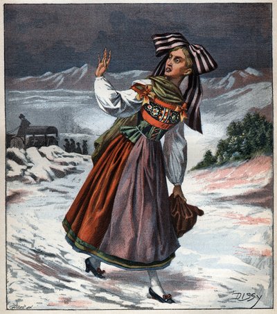 Kobieta alzacka w stroju regionalnym z 1892 roku. autorstwa Unknown artist