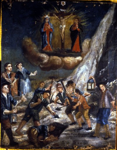 Lawina w górach. autorstwa Unknown artist
