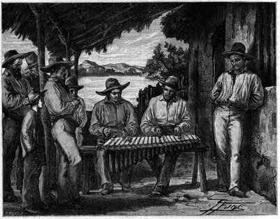 Orkiestra meksykańskiej marimby (ksylofon). autorstwa Unknown artist