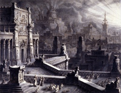 Starożytne miasto Persepolis w perskim imperium Achemenidów, założone przez Dariusza I w VI wieku p.n.e. Został splądrowany i spalony przez Aleksandra Wielkiego w 331 p.n.e. Ill. autorstwa Unknown artist