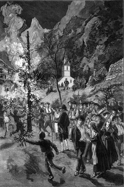 Starożytne zwyczaje i tradycyjne święto: ogień św. Jana (Saint-Jean) w Vallee d