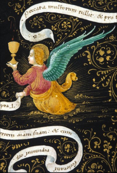 Anioł w kielichu. Miniatura Belbello da Pavia autorstwa Unknown artist