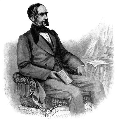 Anton von Schmerling, austriacki polityk - rycina - Portret Antona von Schmerling (1805-1893), austriackiego prawnika i polityka autorstwa Unknown artist