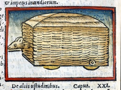 Baran - rodzaj czołgu - w „De architectura”” Vitruvy z 1630 r. autorstwa Unknown artist