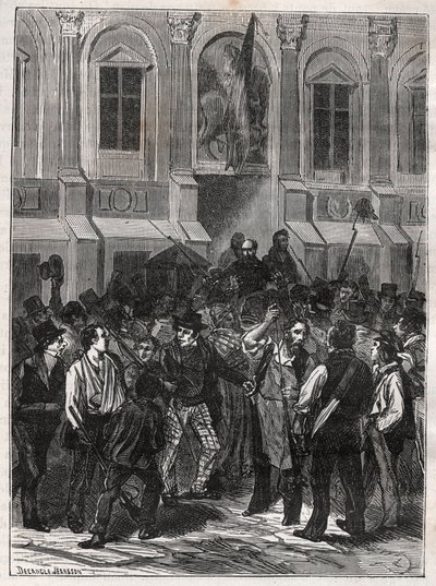 Armand Barbes, francuski rewolucjonista (1809-1870) przed aresztowaniem 12 maja 1839 r. – Grawer z 1882 r. w „Histoire de dix ans: 1830-1840” Louis-Blanc (1811-1882) autorstwa Unknown artist
