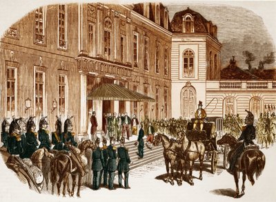 Przybycie Ludwika Napoleona Bonaparte (Louis-Napoleon III) do Pałacu Elizejskiego dzień po jego wyborze. autorstwa Unknown artist