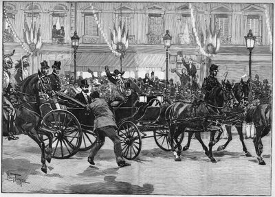 Zamach na prezydenta Republiki Sadi Carnota (1837-1894) przez anarchistę Caserio. 24 czerwca 1894. autorstwa Unknown artist