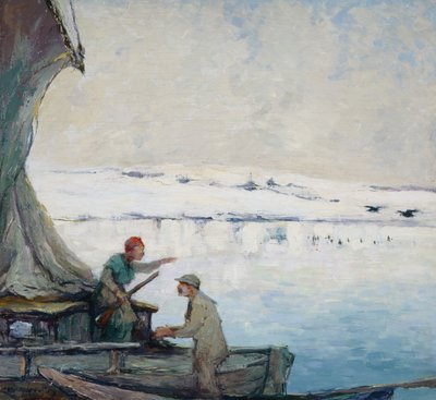 Łabędzie na fiordzie autorstwa Unknown Artist