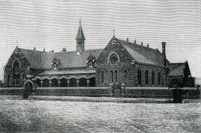 Australia: Szkoła publiczna An Adelaide, ok. 1885 (rycina) autorstwa Unknown artist