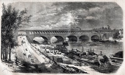 Wiadukt Auteuil (Most Point du Jour) w 1867 r. autorstwa Unknown artist