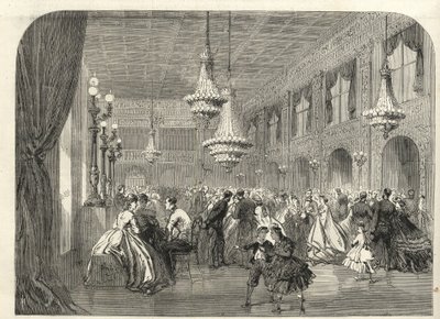 Baden Baden (Baden-Baden), Niemcy - Wewnątrz sali konwersacyjnej - 1867 autorstwa Unknown artist