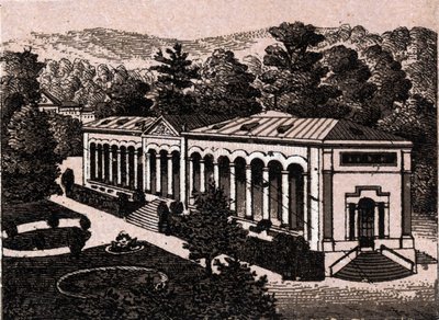 Baden Baden (Baden-Baden), Niemcy: widok na kolumnadę. w „Świat ilustruje 168 poglądów”” Bez daty (koniec XIX wieku) autorstwa Unknown artist