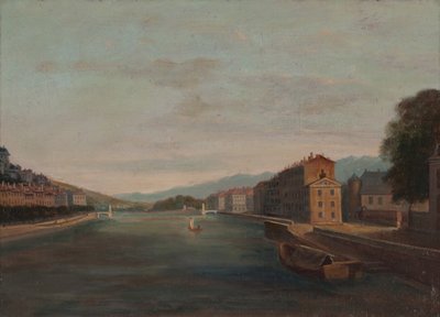 Brzegi rzeki Isère w Grenoble 1864 (olej na płótnie) autorstwa Unknown artist