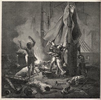 Bitwa nad Nilem - Bitwa pod Aboukir - śmierć Luce i Giocante de Casabianca (Luc-Julien-Joseph Casabianca autorstwa Unknown artist