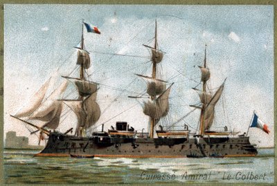 Admirał pancernika „The Colbert””. XIX-wieczna chromolitografia. autorstwa Unknown artist