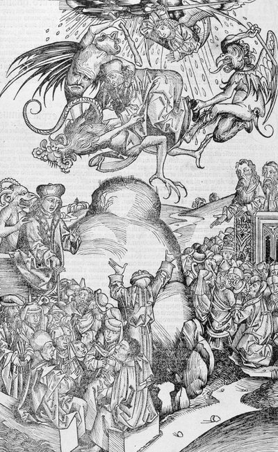 Wierzenia i przesądy. W „”Kronikach norymberskich”” autorstwa Unknown artist