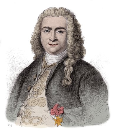 Bertrand Francois Mahe de La Bourdonnais (1699-1753), francuski admirał, administrator w służbie Compagnie francaise des Indes Orientales i gubernator Mascareignes - Bertrand-Francois Mahe de la Bourdonnais (1699-1753) - kapitan w języku francuskim i Portu autorstwa Unknown artist