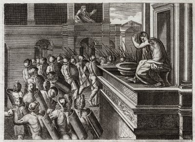 Biblia Royaumont, Stary Testament: Zbrodnia Dawida lub Betsabe w wannie. Dawid zobaczył z daleka Betsabee, żonę Uriasza Chetyty (lub Uriasza Chetyty), kąpiącą się, i spełnił w niej złe pragnienie, a następnie zabił jej męża Uriasza. Ilustracja z autorstwa Unknown artist