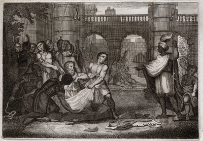 Biblia Royaumont, Stary Testament: prorok Jeremiasz. Święty Prorok i dół. Ilustracja z 1811 roku. autorstwa Unknown artist