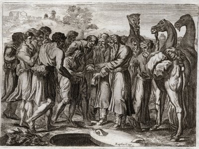 Biblia Royaumont, Stary Testament: Józef sprzedany przez swoich braci. autorstwa Unknown artist
