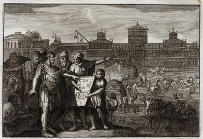 Biblia Royaumont, Stary Testament: Król Cyrus. Cyrus II Wielki, król Persji, a od Babilonu, wiedząc, że zostało przepowiedziane przez proroków, że to on zbuntuje Świątynię Jerozolimską, daje władzę wszystkim Żydom autorstwa Unknown artist