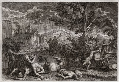 Biblia Royaumont, Stary Testament: Dziesięć ran Egiptu. Ilustracja z 1811 roku. autorstwa Unknown artist