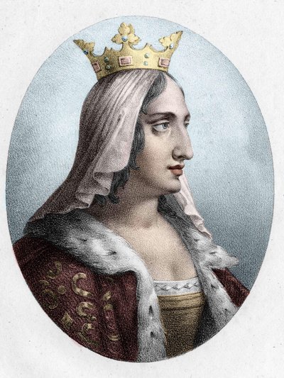 Blanche de Castile. Królowa Francji (1188 do 1252).żona króla Ludwika VIII. rycina z XIX wieku. autorstwa Unknown artist