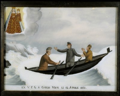 Łódź na nieprzerwanym morzu - ex-voto Notre Dame de Laghet autorstwa Unknown artist