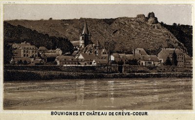 Bouvignes sur Meuse i Chateau de Creve Coeur (Creve-Coeur lub Crevecoeur), Walonia, Belgia autorstwa Unknown artist