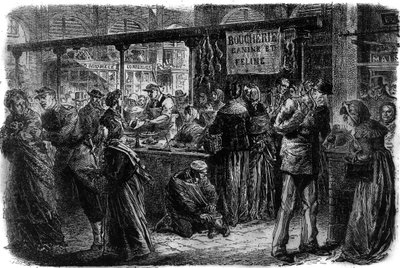 Rzeźnia psów i kotów w Paryżu w 1870 r. autorstwa Unknown artist