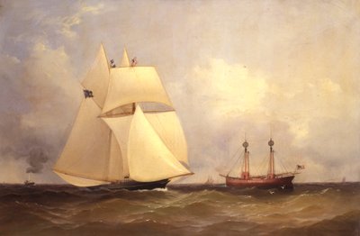 Cambria mijając Sandy Hook po wyścigu transatlantyckim, 1870 autorstwa Unknown