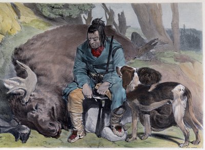 Kanadyjski Huron Elk Hunt - w „Szkicach Shytha w Kanadzie” Coke Smyth, Londyn autorstwa Unknown artist