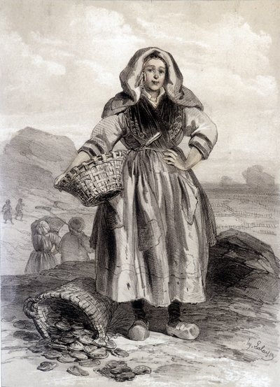 Cancale Ostryg Rybak - litografia autorstwa Unknown artist