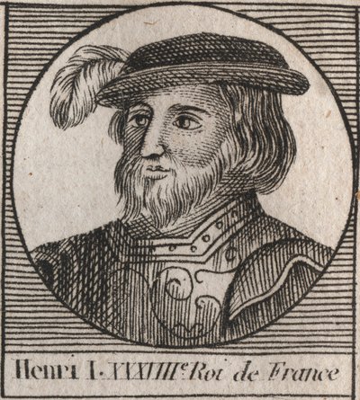 Dynastia Kapetynów: Portret Henryka I (1009-1060), Króla Franków od 1031 do 1060 - Henryk I (1009-1060) Król Francji - rycina z „Instruction sur l