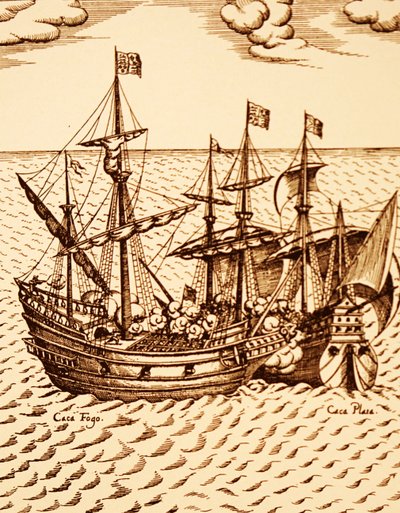 Zdobycie hiszpańskiego galeonu Cagafuego przez Golden Hind dowodzonego przez Francisa Drake
