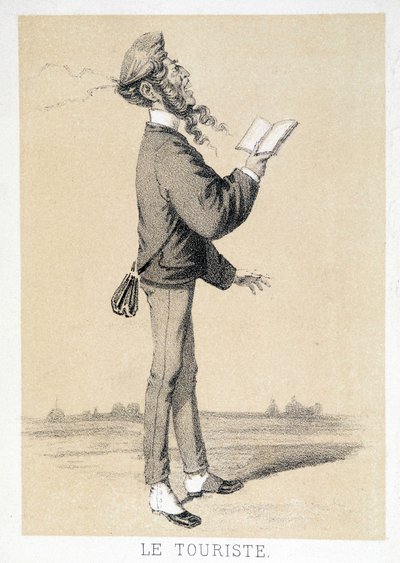 Karykatura angielskiego turysty około 1866 roku. autorstwa Unknown artist