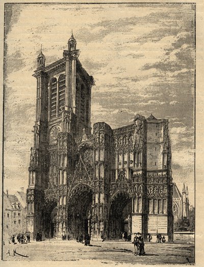 Cathedrale Saint-Pierre-et-Saint-Paul de Troyes - Szampania-Ardeny - grawerowanie w „” PATRIE” - PECTUREQUIREQUE OPIS FRANCJI W 6 TOMACH LUCIENA HUARDA - koniec XIX autorstwa Unknown artist